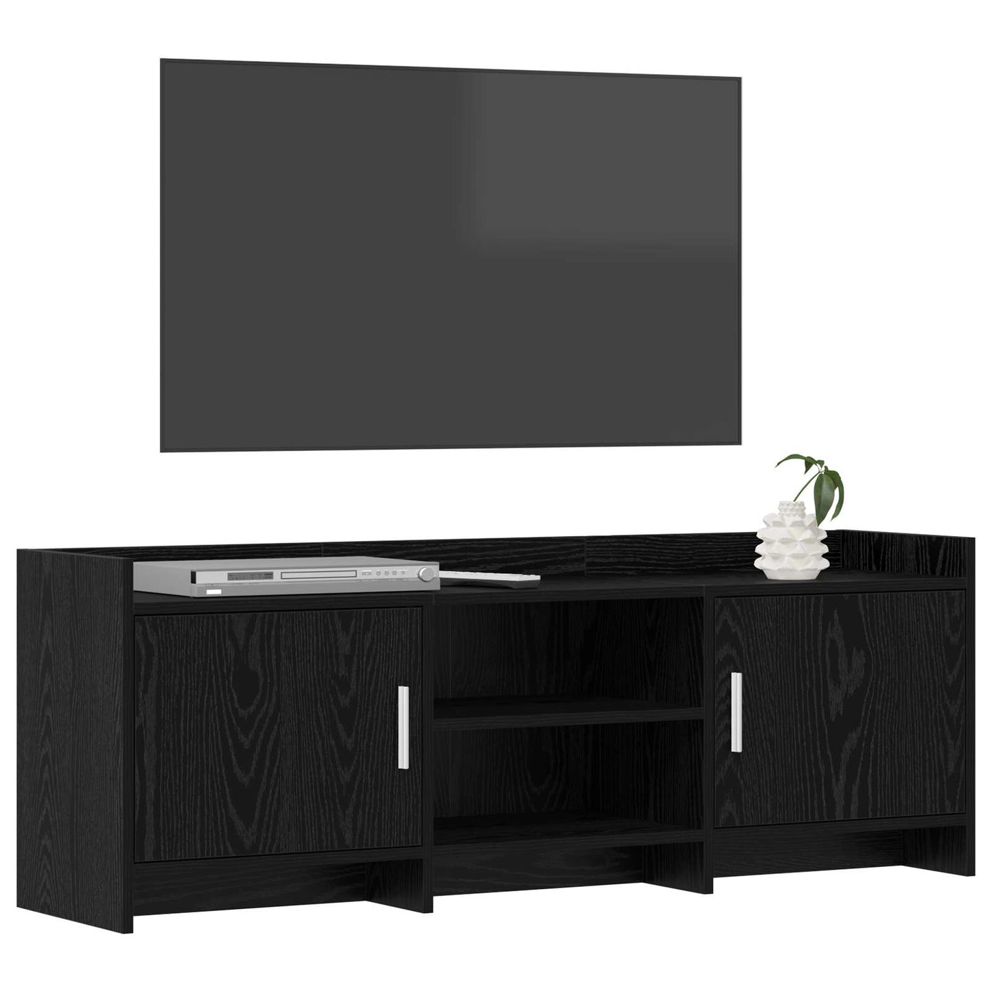 vidaXL TV Cabinet 130 x 33 x 47 cm Black Oak Engineered Wood