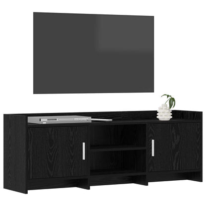 vidaXL TV Cabinet 130 x 33 x 47 cm Black Oak Engineered Wood