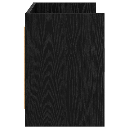vidaXL TV Cabinet 130 x 33 x 47 cm Black Oak Engineered Wood