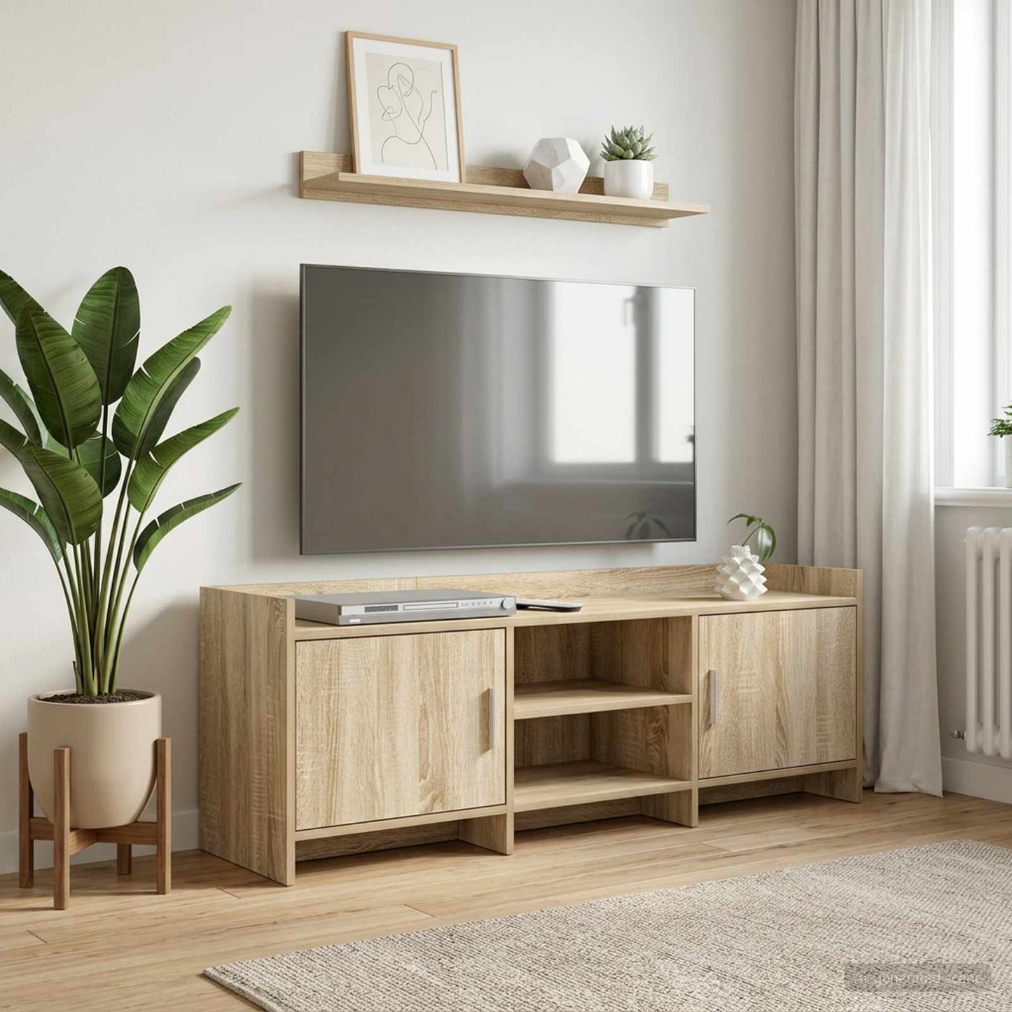 vidaXL TV Cabinet 130 x 33 x 47 cm Sonoma Oak Engineered Wood