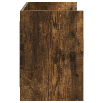 vidaXL TV Cabinet 130 x 33 x 47 cm Smoked Oak Engineered Wood