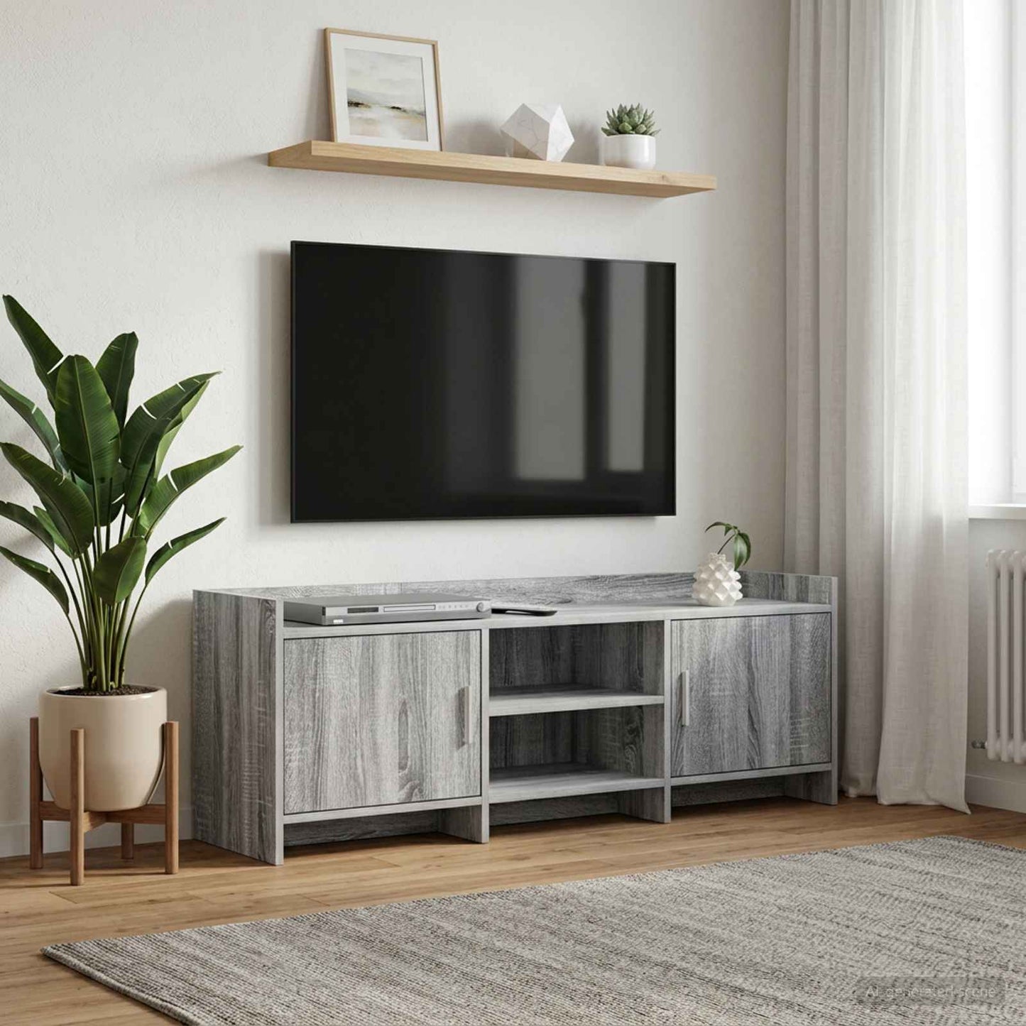 vidaXL TV Cabinet 130 x 33 x 47 cm Grey Sonoma Engineered Wood