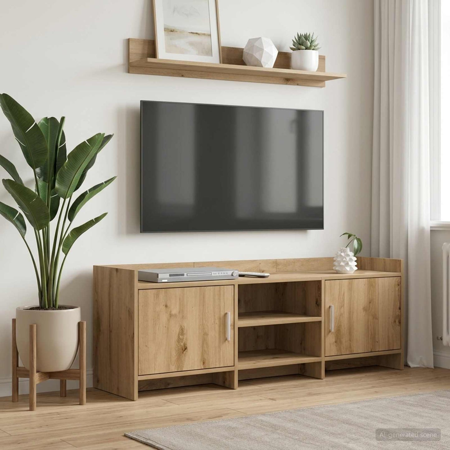 vidaXL TV Cabinet 130 x 33 x 47 cm Artisan Oak Engineered Wood