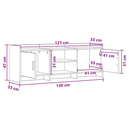 vidaXL TV Cabinet 130 x 33 x 47 cm Artisan Oak Engineered Wood