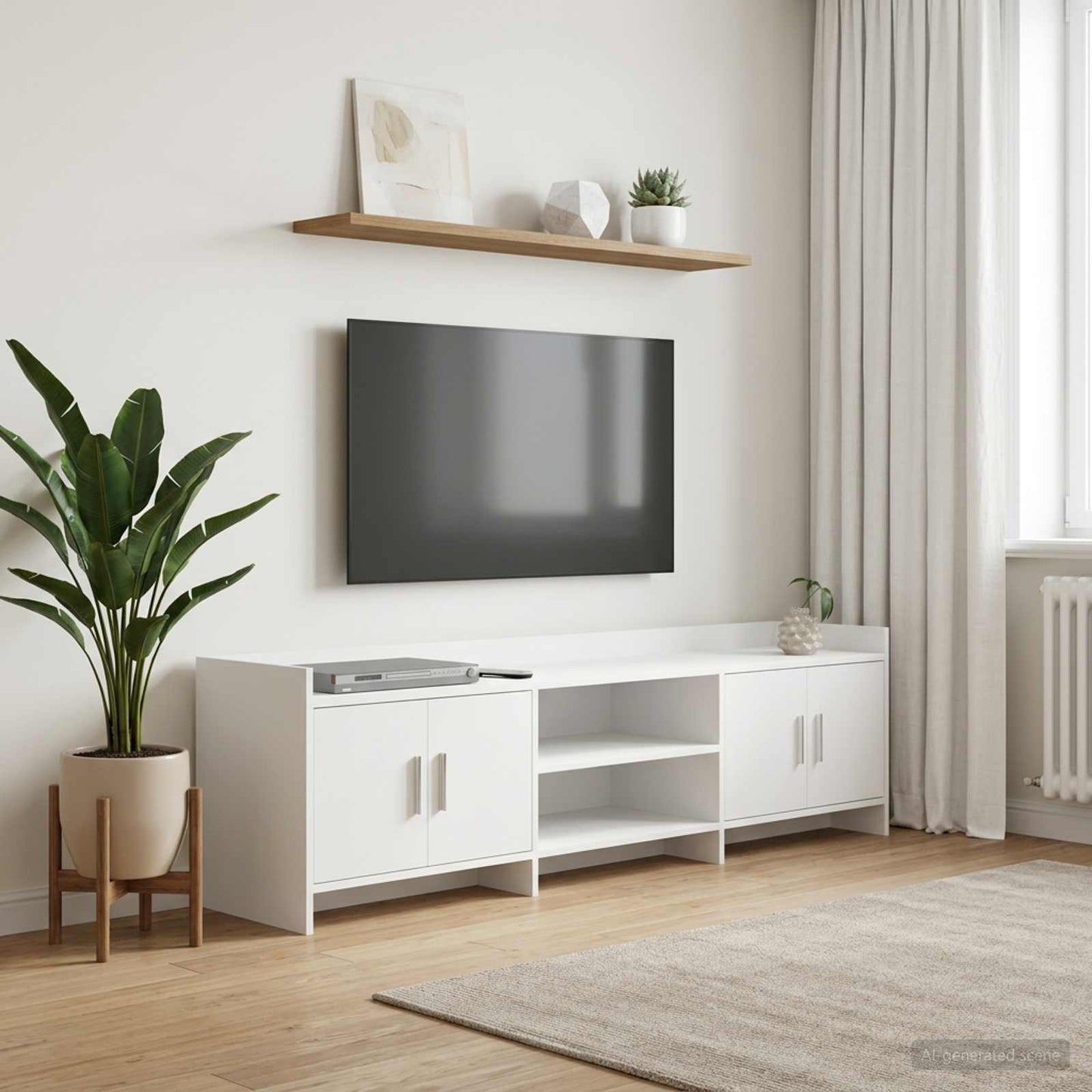 vidaXL TV Cabinet 168 x 33 x 47 cm White Engineered Wood