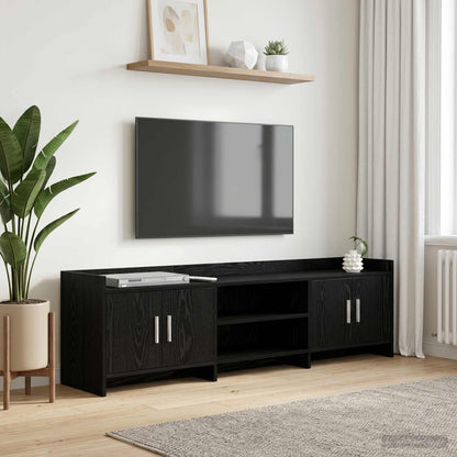 vidaXL TV Cabinet 168 x 33 x 47 cm Black Oak Engineered Wood