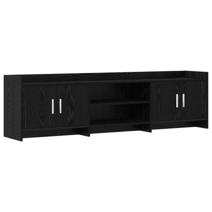 vidaXL TV Cabinet 168 x 33 x 47 cm Black Oak Engineered Wood