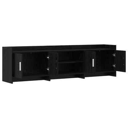 vidaXL TV Cabinet 168 x 33 x 47 cm Black Oak Engineered Wood