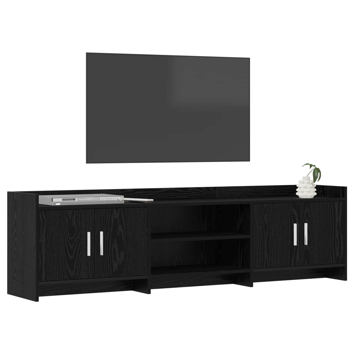 vidaXL TV Cabinet 168 x 33 x 47 cm Black Oak Engineered Wood