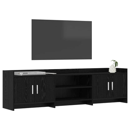 vidaXL TV Cabinet 168 x 33 x 47 cm Black Oak Engineered Wood