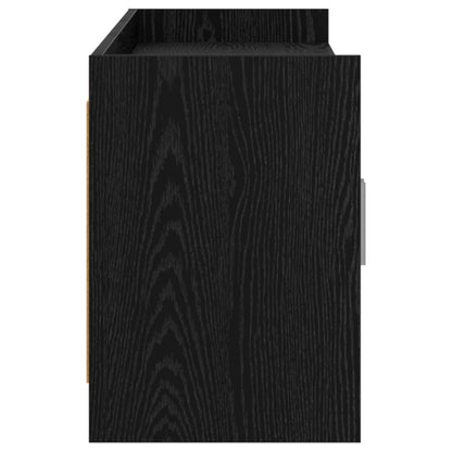 vidaXL TV Cabinet 168 x 33 x 47 cm Black Oak Engineered Wood