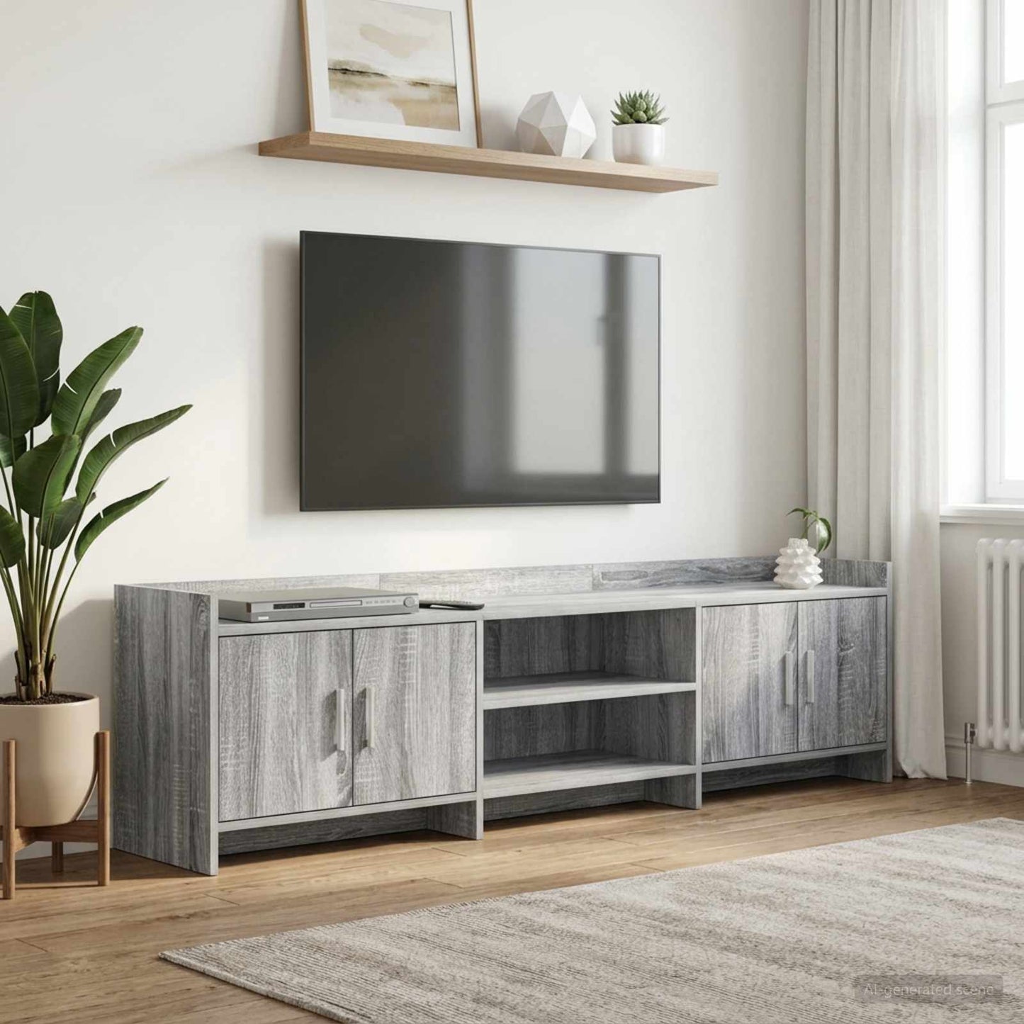 vidaXL TV Cabinet 168 x 33 x 47 cm Grey Sonoma Engineered Wood