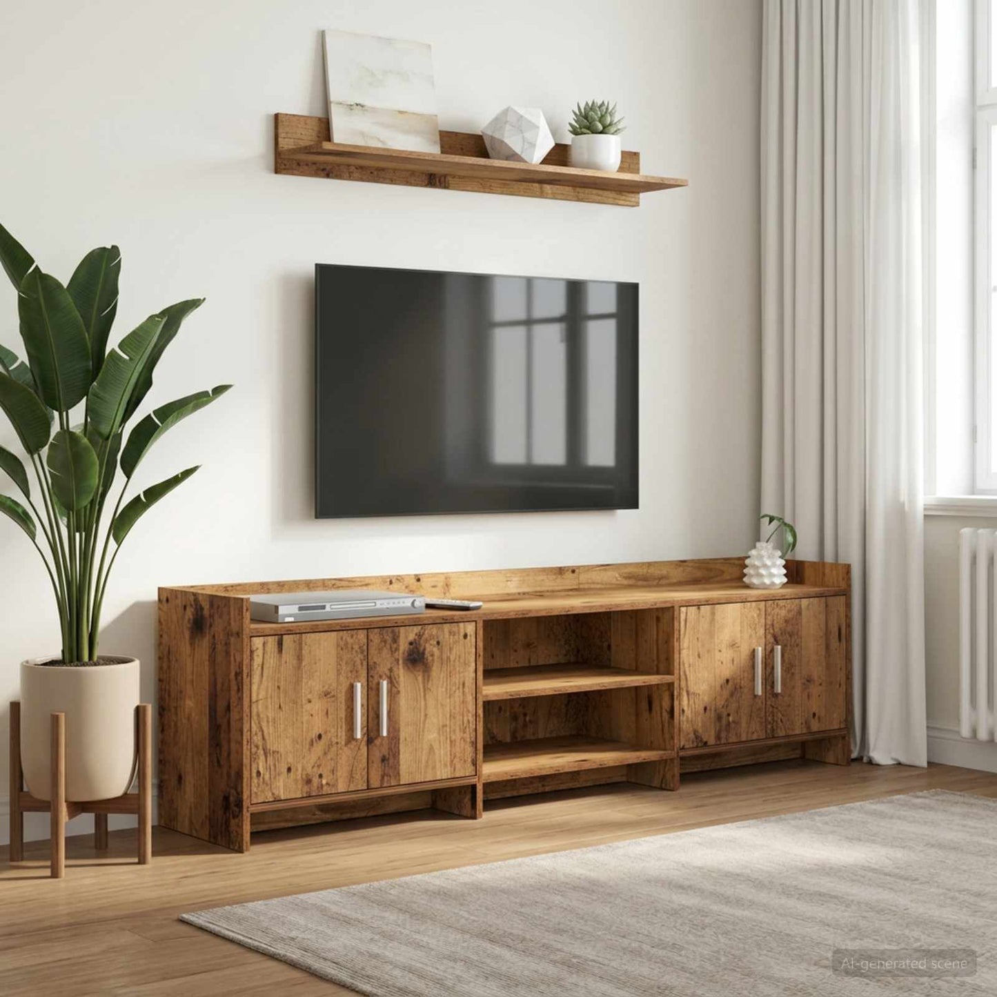 vidaXL TV Cabinet 168 x 33 x 47 cm Old Wood Engineered Wood