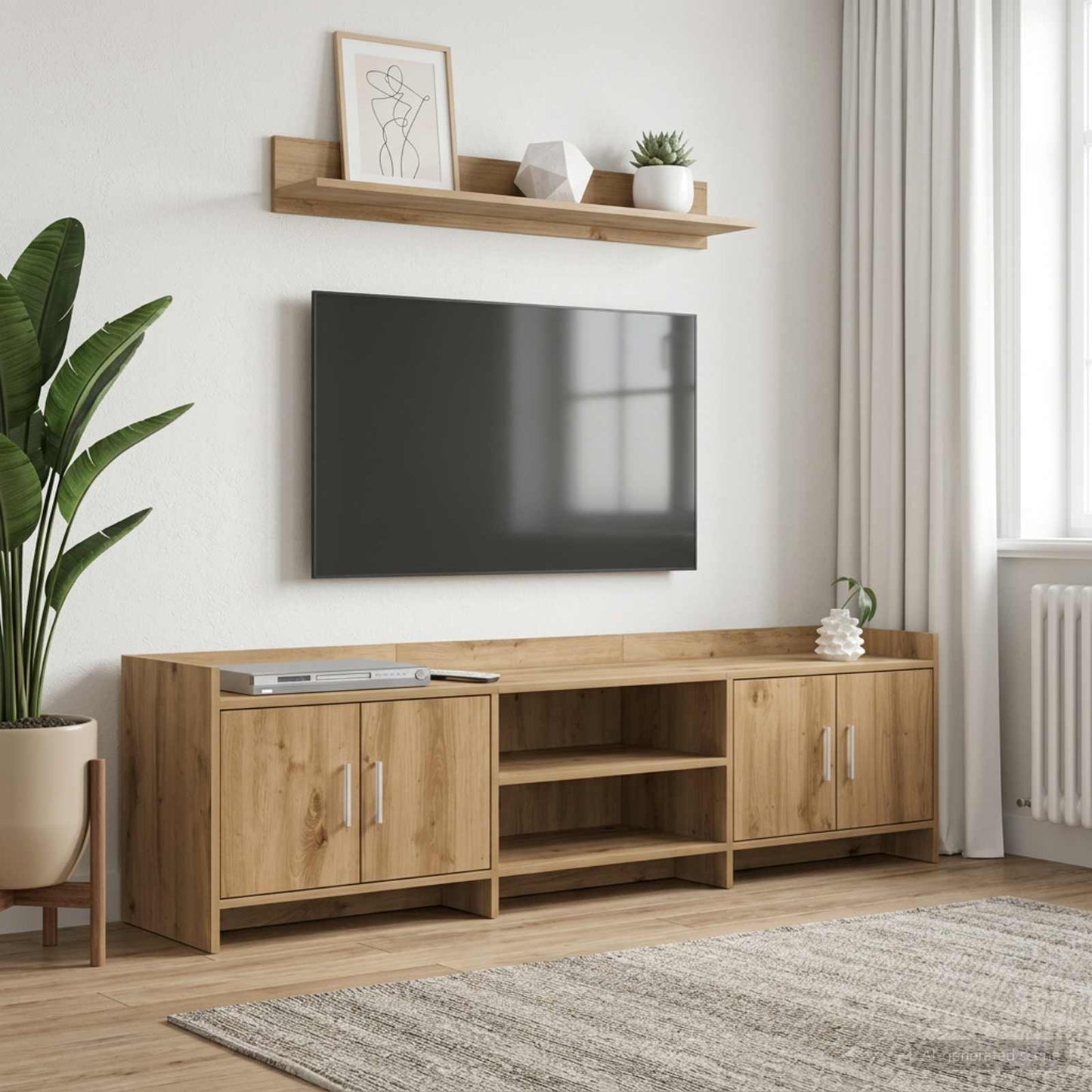 vidaXL TV Cabinet 168 x 33 x 47 cm Artisan Oak Engineered Wood