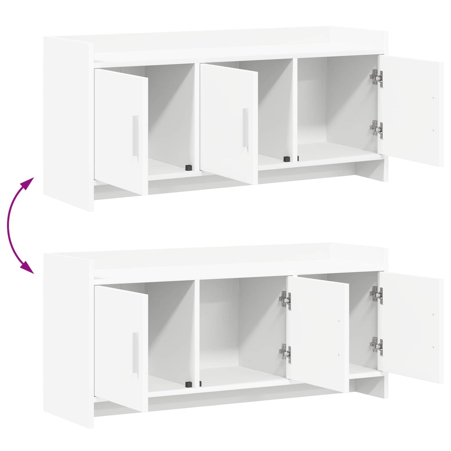 vidaXL TV Cabinet 102 x 33 x 47 cm White Engineered Wood