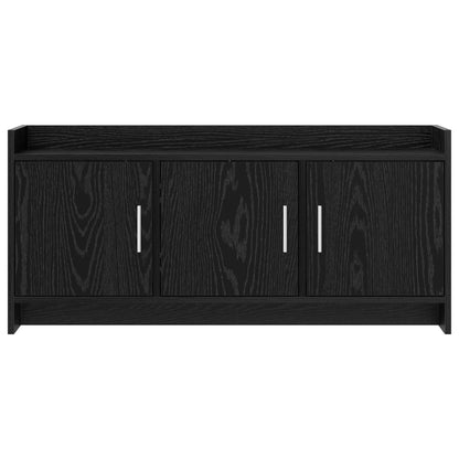 vidaXL TV Cabinet 102 x 33 x 47 cm Black Oak Engineered Wood