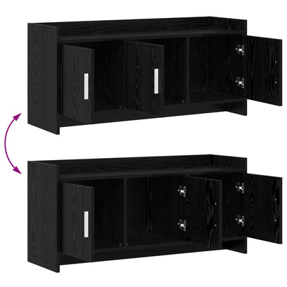 vidaXL TV Cabinet 102 x 33 x 47 cm Black Oak Engineered Wood