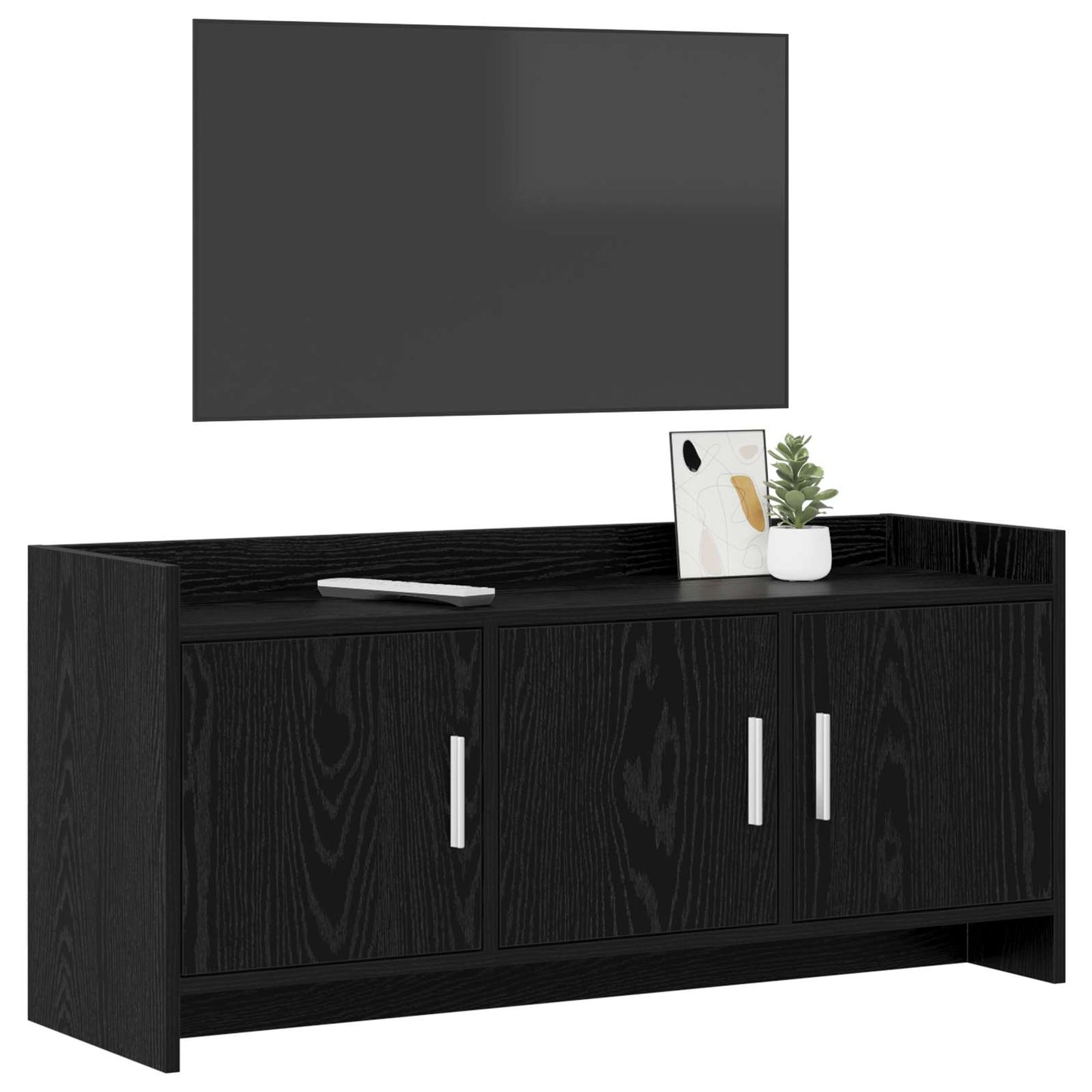 vidaXL TV Cabinet 102 x 33 x 47 cm Black Oak Engineered Wood