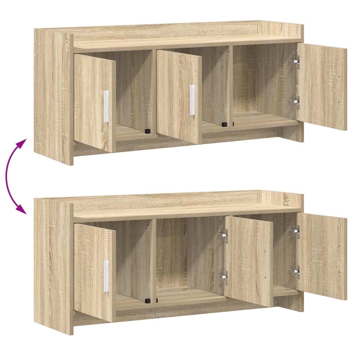vidaXL TV Cabinet 102 x 33 x 47 cm Sonoma Oak Engineered Wood