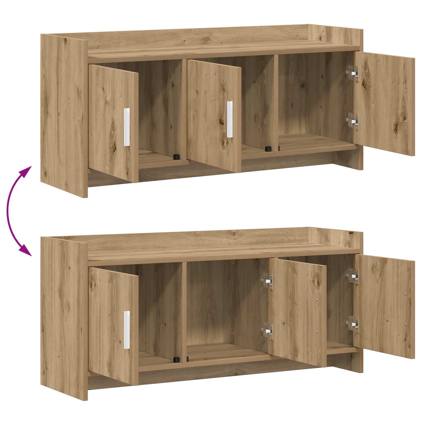 vidaXL TV Cabinet 102 x 33 x 47 cm Artisan Oak Engineered Wood