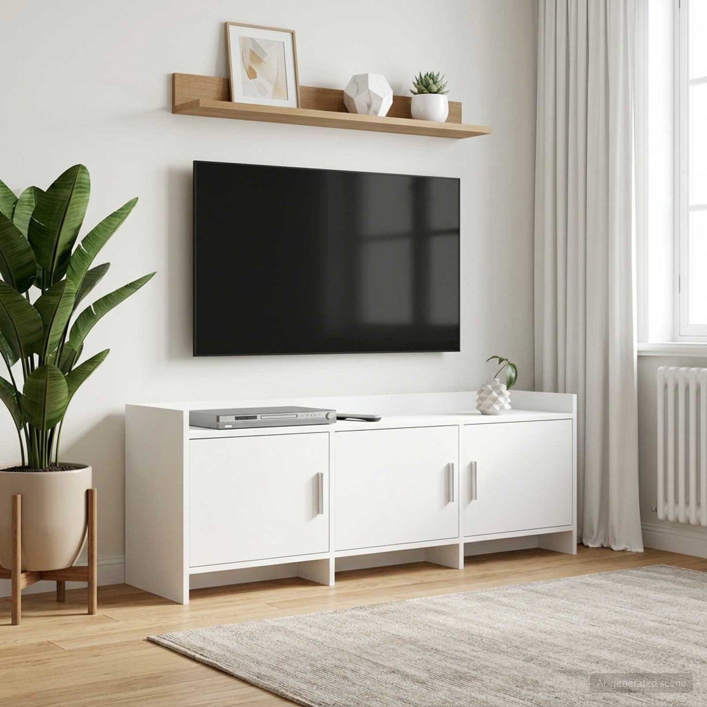 vidaXL TV Cabinet 130 x 33 x 47 cm White Engineered Wood