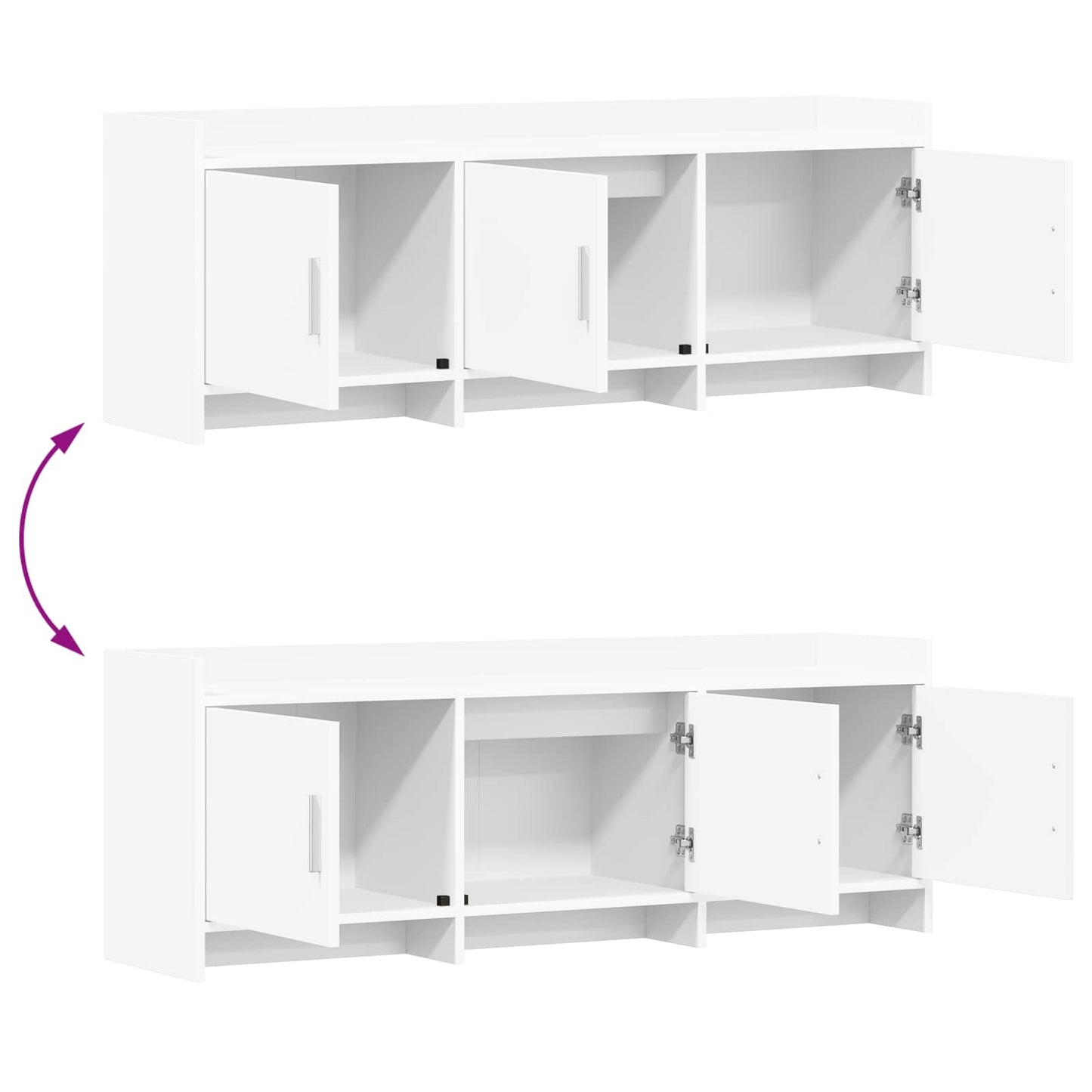 vidaXL TV Cabinet 130 x 33 x 47 cm White Engineered Wood