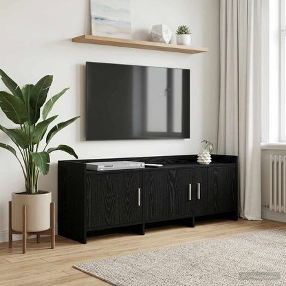 vidaXL TV Cabinet 130 x 33 x 47 cm Black Oak Engineered Wood