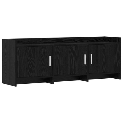 vidaXL TV Cabinet 130 x 33 x 47 cm Black Oak Engineered Wood