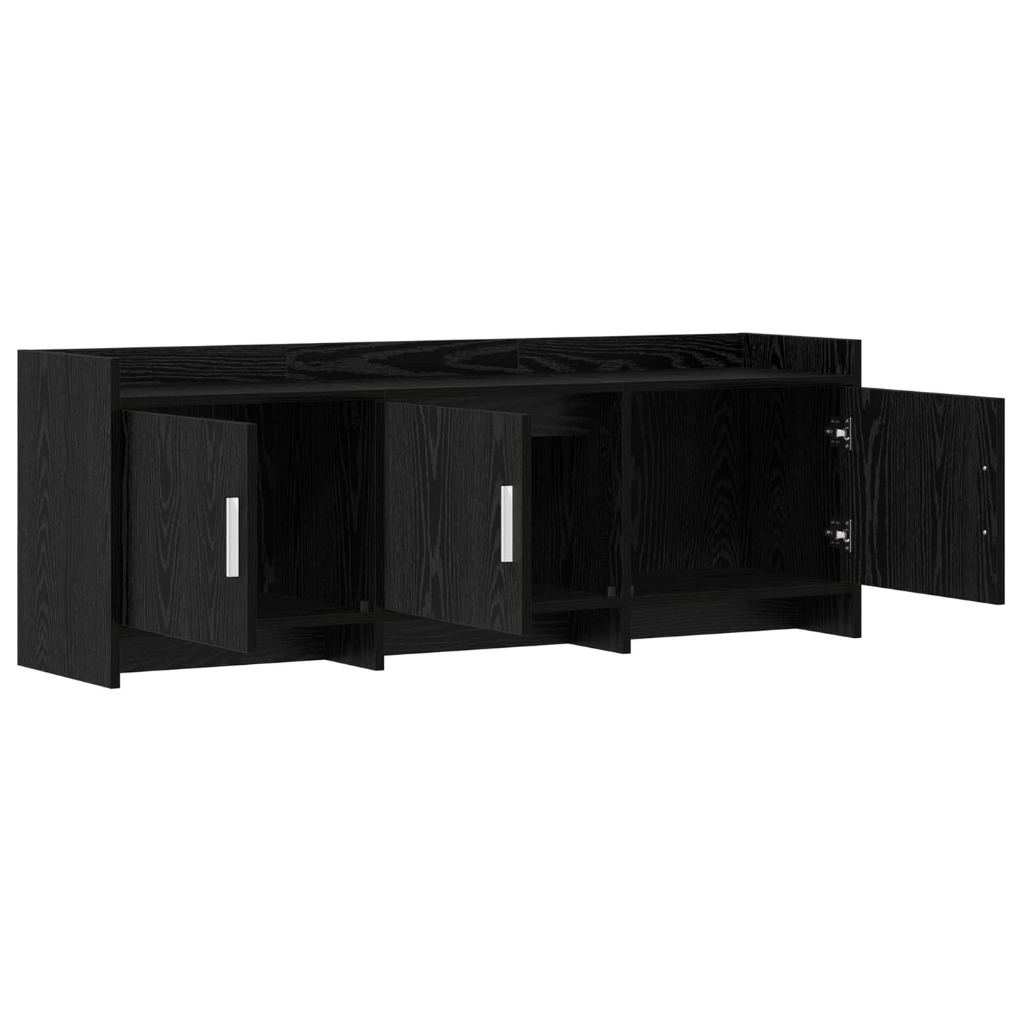vidaXL TV Cabinet 130 x 33 x 47 cm Black Oak Engineered Wood