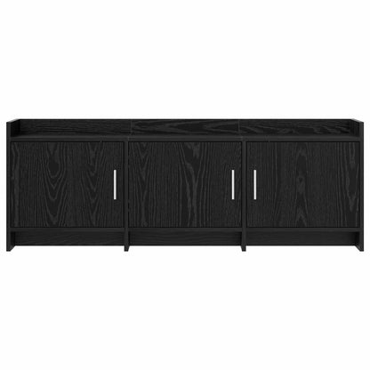 vidaXL TV Cabinet 130 x 33 x 47 cm Black Oak Engineered Wood