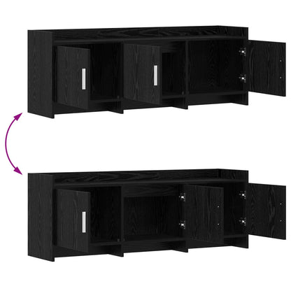 vidaXL TV Cabinet 130 x 33 x 47 cm Black Oak Engineered Wood