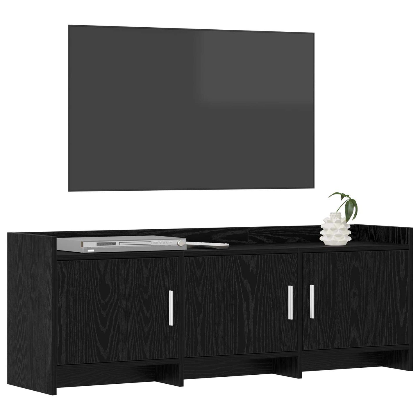 vidaXL TV Cabinet 130 x 33 x 47 cm Black Oak Engineered Wood