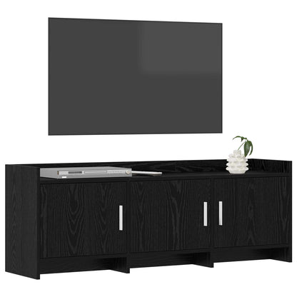 vidaXL TV Cabinet 130 x 33 x 47 cm Black Oak Engineered Wood