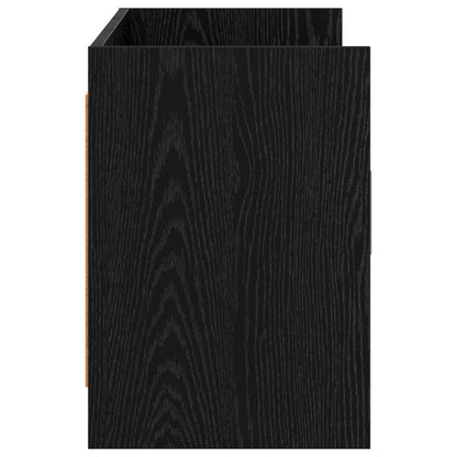 vidaXL TV Cabinet 130 x 33 x 47 cm Black Oak Engineered Wood