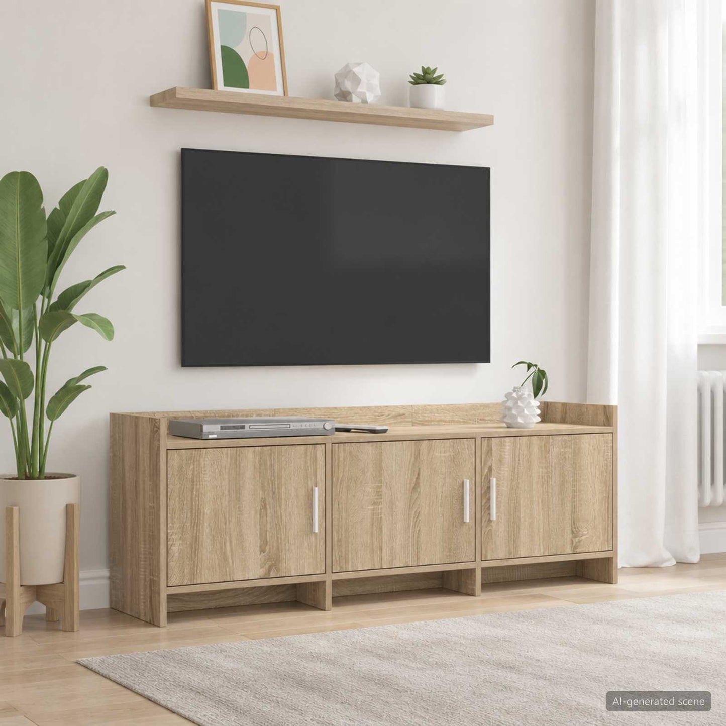 vidaXL TV Cabinet 130 x 33 x 47 cm Sonoma Oak Engineered Wood