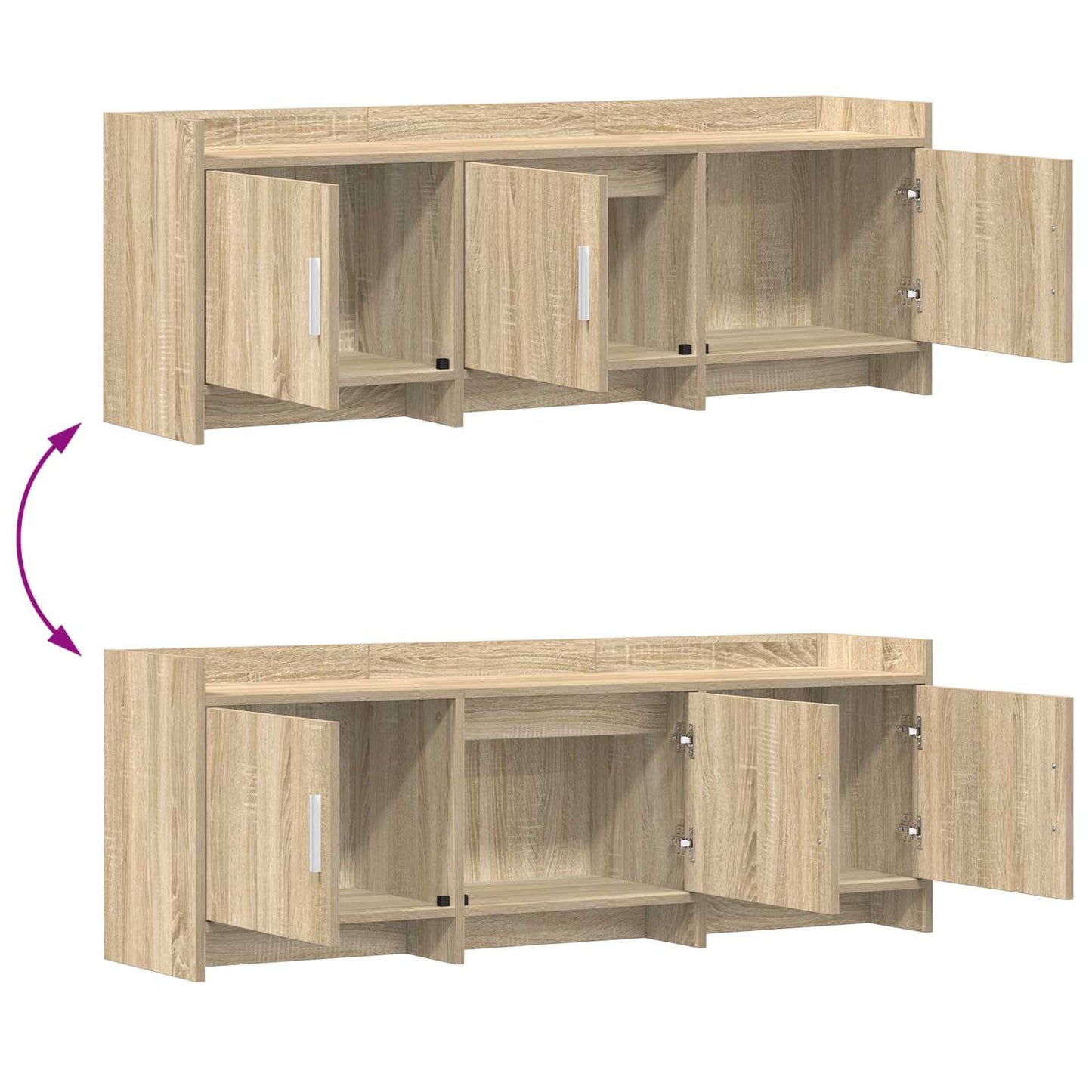 vidaXL TV Cabinet 130 x 33 x 47 cm Sonoma Oak Engineered Wood