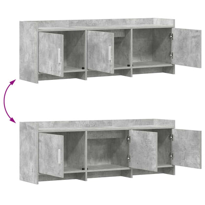 vidaXL TV Cabinet 130 x 33 x 47 cm Concrete Grey Engineered Wood
