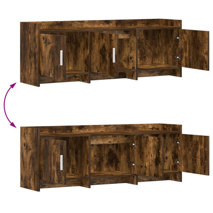 vidaXL TV Cabinet 130 x 33 x 47 cm Smoked Oak Engineered Wood