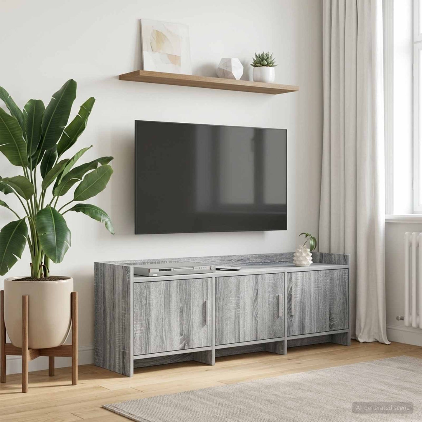 vidaXL TV Cabinet 130 x 33 x 47 cm Grey Sonoma Engineered Wood