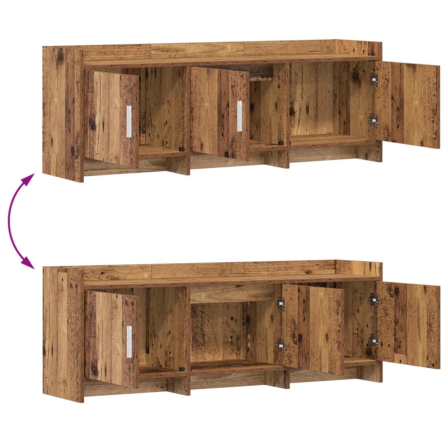 vidaXL TV Cabinet 130 x 33 x 47 cm Old Wood Engineered Wood