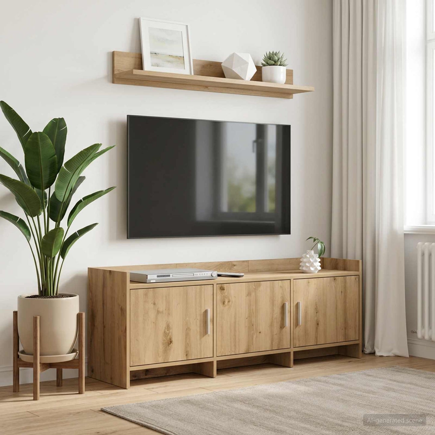 vidaXL TV Cabinet 130 x 33 x 47 cm Artisan Oak Engineered Wood
