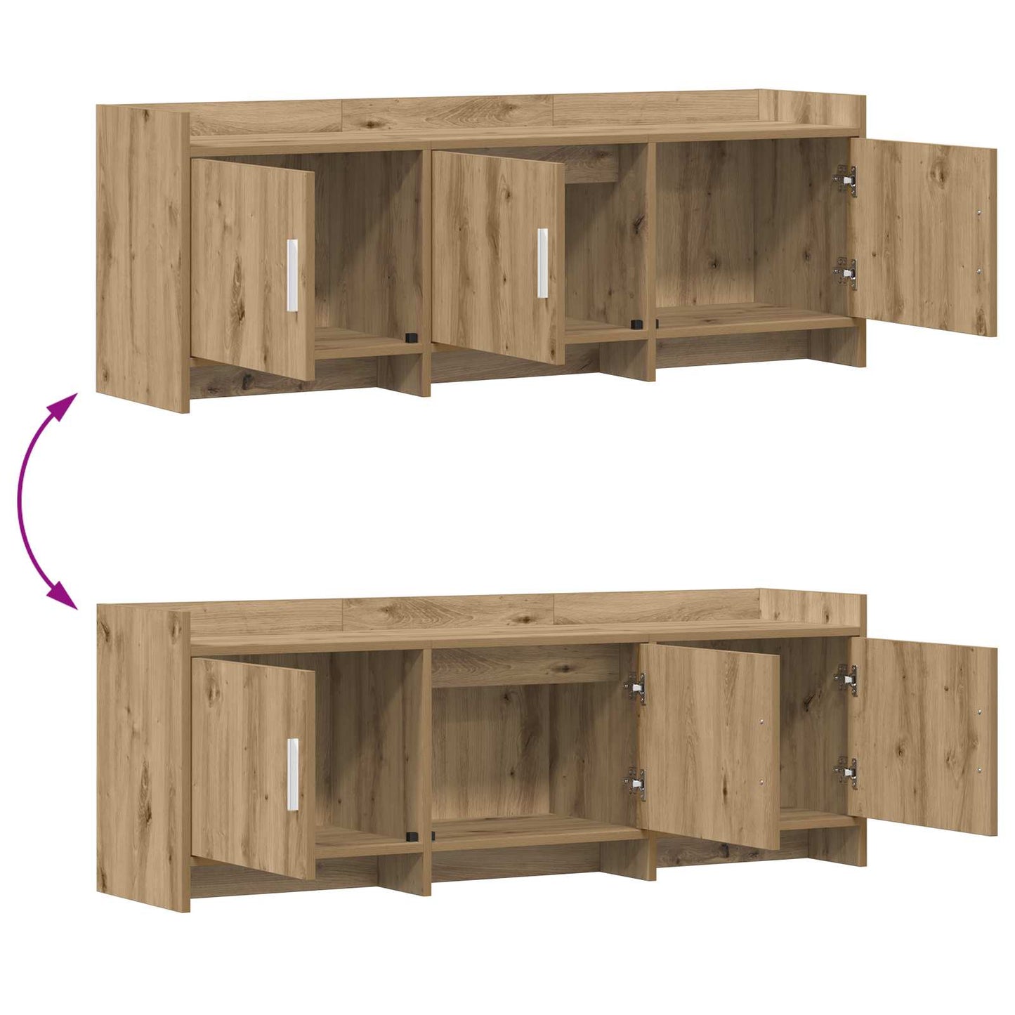 vidaXL TV Cabinet 130 x 33 x 47 cm Artisan Oak Engineered Wood
