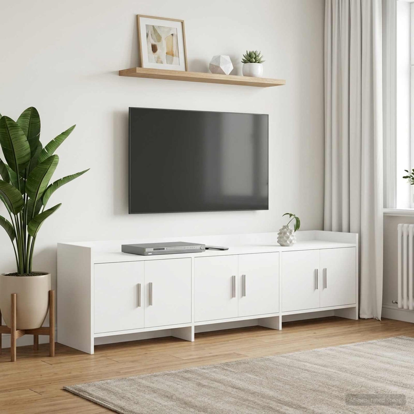 vidaXL TV Cabinet 168 x 33 x 47 cm White Engineered Wood