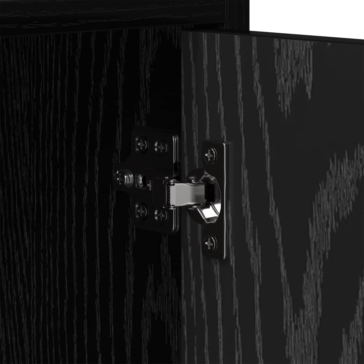 vidaXL TV Cabinet 168 x 33 x 47 cm Black Oak Engineered Wood