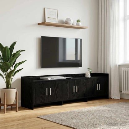 vidaXL TV Cabinet 168 x 33 x 47 cm Black Oak Engineered Wood