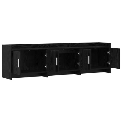 vidaXL TV Cabinet 168 x 33 x 47 cm Black Oak Engineered Wood