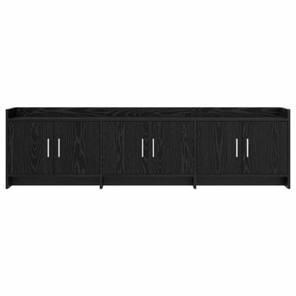 vidaXL TV Cabinet 168 x 33 x 47 cm Black Oak Engineered Wood