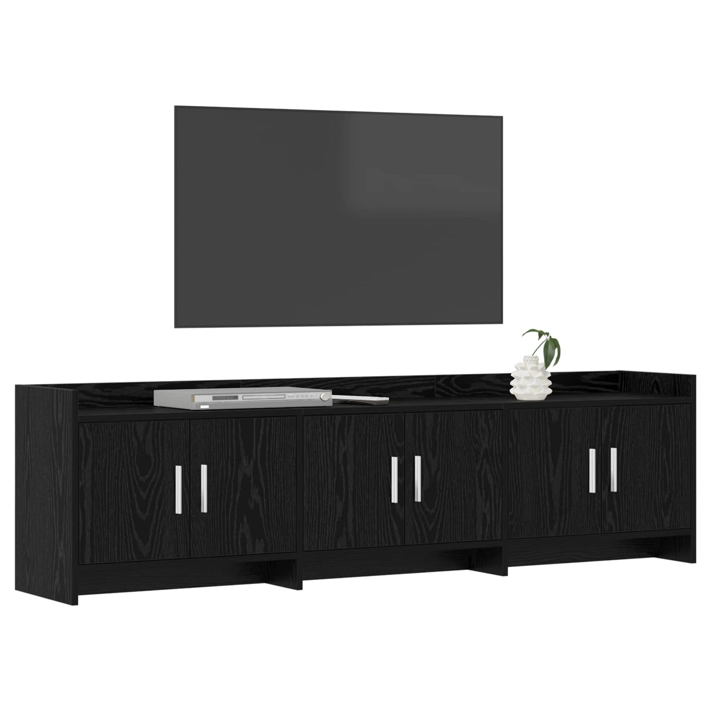 vidaXL TV Cabinet 168 x 33 x 47 cm Black Oak Engineered Wood