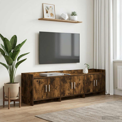 vidaXL TV Cabinet 168 x 33 x 47 cm Smoked Oak Engineered Wood