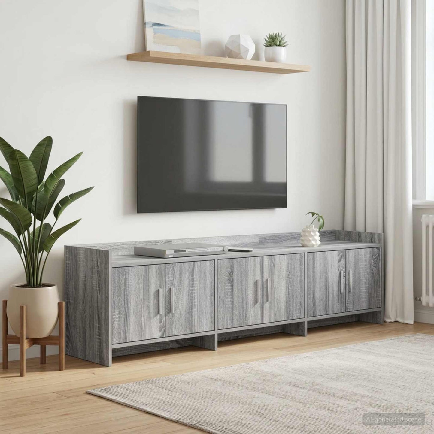 vidaXL TV Cabinet 168 x 33 x 47 cm Grey Sonoma Engineered Wood